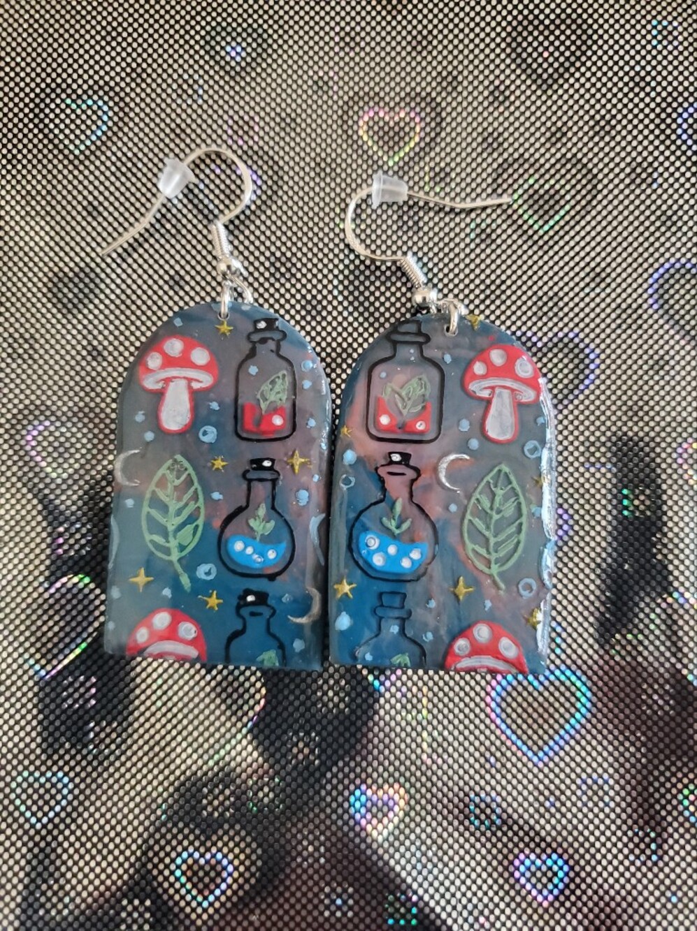 Handmade Mushroom & Bottle Earrings